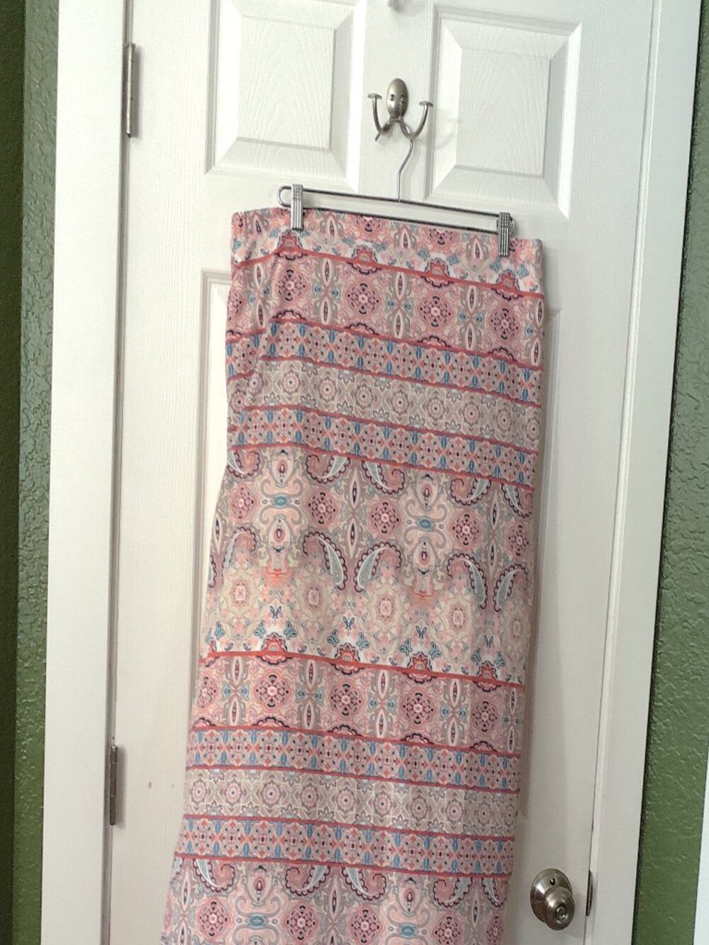 Coolibar Pink and Blue Paisley Maxi Skirt